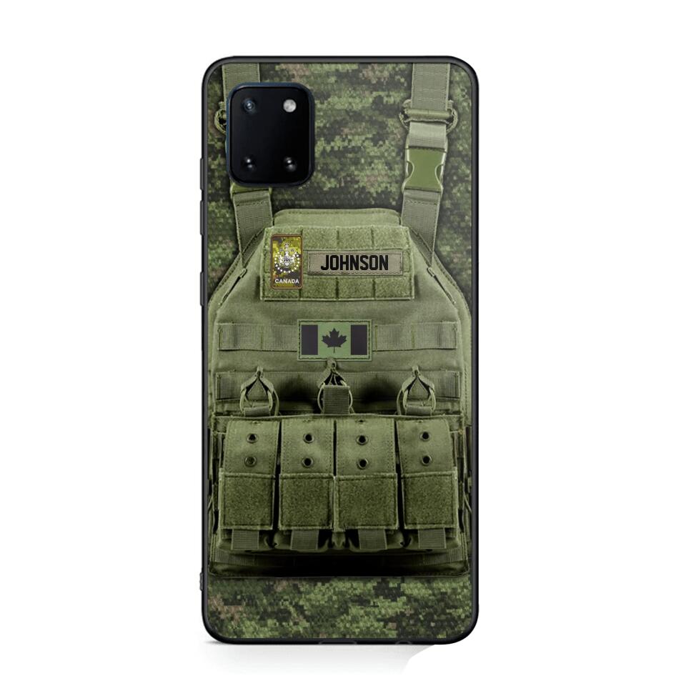 Personalized Canadian Veteran/Soldier Uniform Rank Camo Phonecase Printed 23MAR-DT01