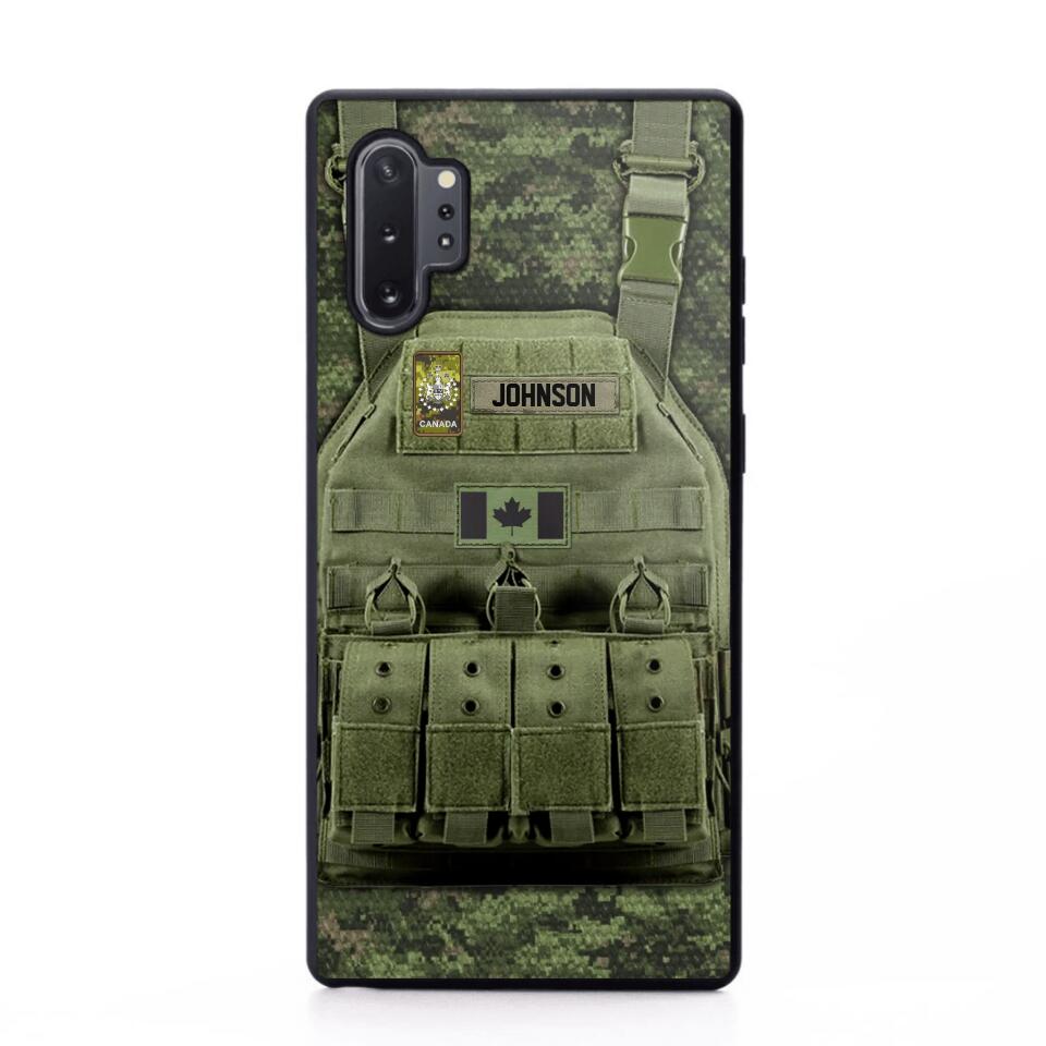 Personalized Canadian Veteran/Soldier Uniform Rank Camo Phonecase Printed 23MAR-DT01