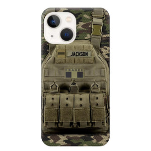 Personalized French Veteran/Soldier Uniform Rank Camo Phonecase Printed 23MAR-DT01