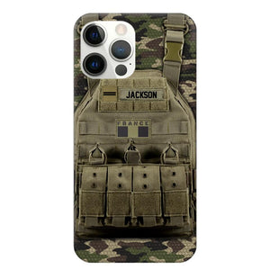 Personalized French Veteran/Soldier Uniform Rank Camo Phonecase Printed 23MAR-DT01