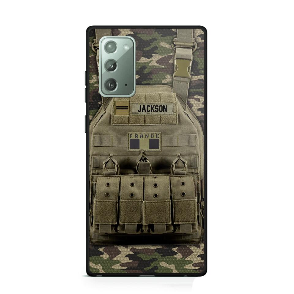 Personalized French Veteran/Soldier Uniform Rank Camo Phonecase Printed 23MAR-DT01