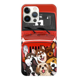 Personalized Dogs Jeep Background Dog Lovers Gift Phonecase Printed 23MAR-HQ01