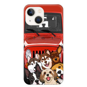 Personalized Dogs Jeep Background Dog Lovers Gift Phonecase Printed 23MAR-HQ01