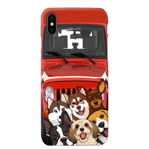 Personalized Dogs Jeep Background Dog Lovers Gift Phonecase Printed 23MAR-HQ01