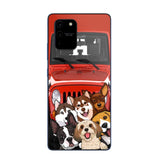 Personalized Dogs Jeep Background Dog Lovers Gift Phonecase Printed 23MAR-HQ01