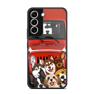 Personalized Dogs Jeep Background Dog Lovers Gift Phonecase Printed 23MAR-HQ01