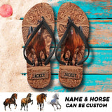 Personalized Horse Lovers Flip Flops Printed 23MAR-HQ01