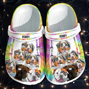 Personalized Hippie Tie Dye Dog lovers Clog Slipper Shoes Printed QTHQ0203