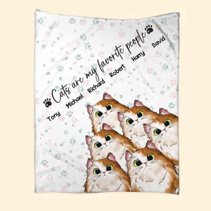 Personalized Cat Lovers Fur Mama Cats Are My Favorite People Quilt Blanket Printed 23MAR-HQ03