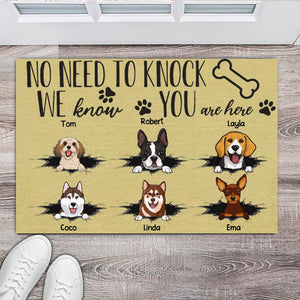 Personalized No Need To Knock We Know You Are Here Dog Lovers Doormat Printed PNHQ0303