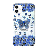 Personalized Butterflies & Flowers Grandma with Kid's Name Phonecase Printed 23MAR-DT04