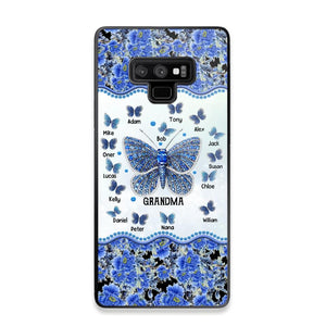 Personalized Butterflies & Flowers Grandma with Kid's Name Phonecase Printed 23MAR-DT04