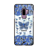 Personalized Butterflies & Flowers Grandma with Kid's Name Phonecase Printed 23MAR-DT04