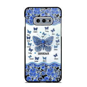 Personalized Butterflies & Flowers Grandma with Kid's Name Phonecase Printed 23MAR-DT04