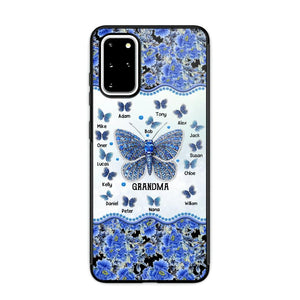 Personalized Butterflies & Flowers Grandma with Kid's Name Phonecase Printed 23MAR-DT04