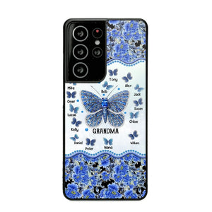 Personalized Butterflies & Flowers Grandma with Kid's Name Phonecase Printed 23MAR-DT04