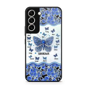 Personalized Butterflies & Flowers Grandma with Kid's Name Phonecase Printed 23MAR-DT04