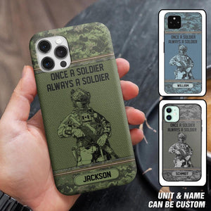 Personalized Canadian Soldier Once A Soldier Always A Soldier Camo Phonecase Printed 23MAR-DT07