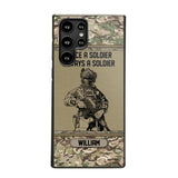 Personalized UK Soldier Once A Soldier Always A Soldier Camo Phonecase Printed 23MAR-DT07