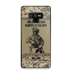 Personalized UK Soldier Once A Soldier Always A Soldier Camo Phonecase Printed 23MAR-DT07