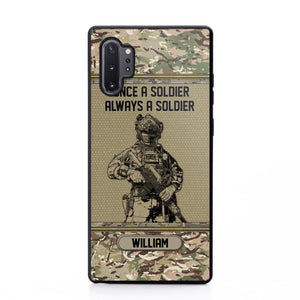 Personalized UK Soldier Once A Soldier Always A Soldier Camo Phonecase Printed 23MAR-DT07