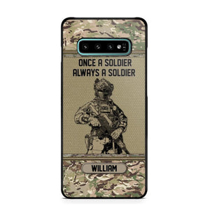 Personalized UK Soldier Once A Soldier Always A Soldier Camo Phonecase Printed 23MAR-DT07