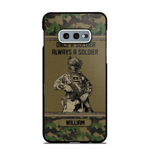 Personalized Swiss Soldier Once A Soldier Always A Soldier Camo Phonecase Printed 23MAR-DT07