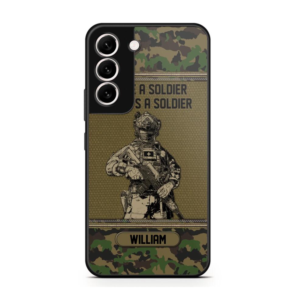 Personalized Swiss Soldier Once A Soldier Always A Soldier Camo Phonecase Printed 23MAR-DT07