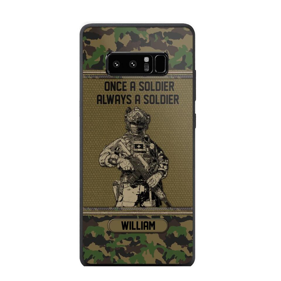 Personalized Swiss Soldier Once A Soldier Always A Soldier Camo Phonecase Printed 23MAR-DT07