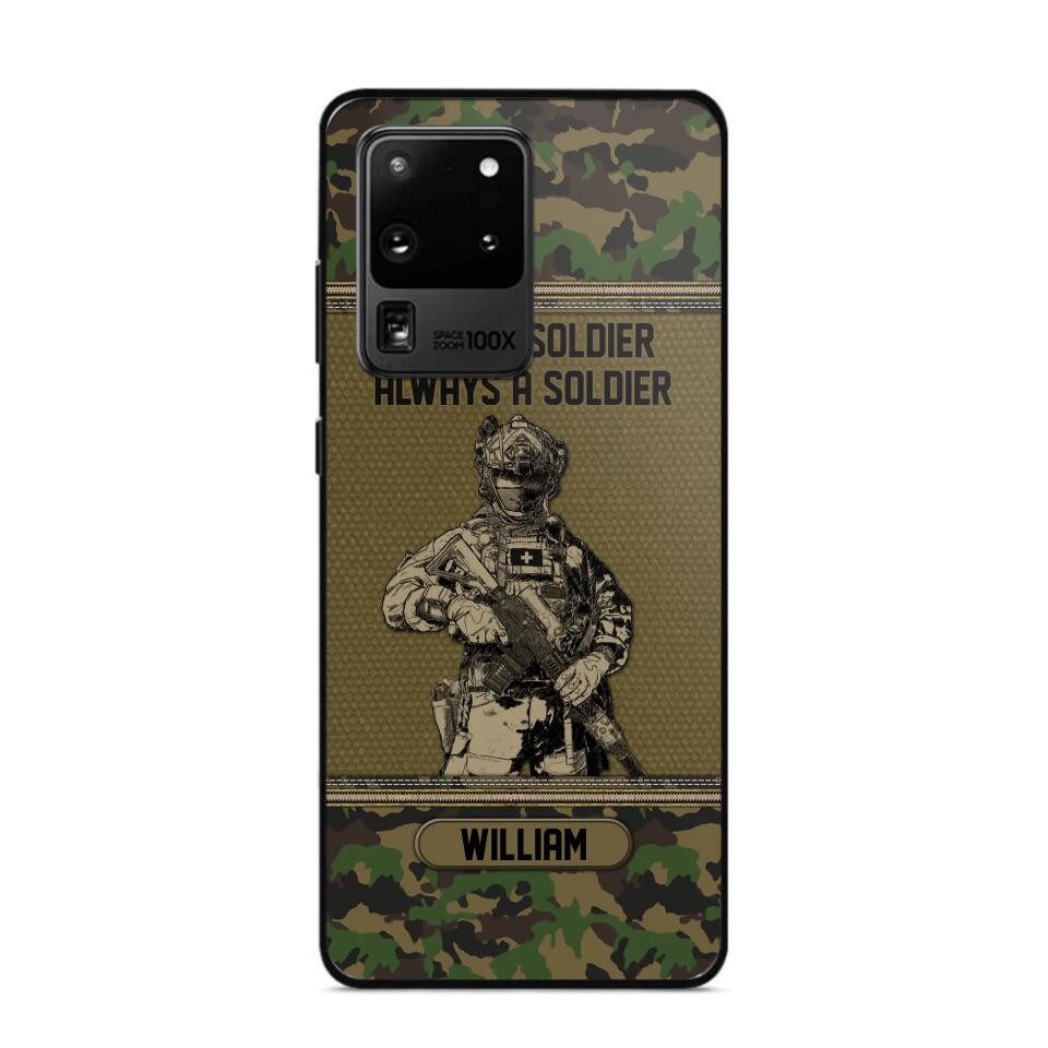 Personalized Swiss Soldier Once A Soldier Always A Soldier Camo Phonecase Printed 23MAR-DT07