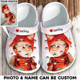 Personalized Upload Your Kid Photo Kid Clog Slipper Shoes Printed 23MAR-HQ07