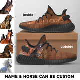 Personalized Horse  Leather Material Yeezy Shoes Printed 23MAR-HQ07