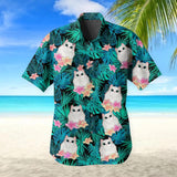 Personalized Cats on Tropical Background Cat Lovers Gift Hawaii Shirt Printed 23MAR-DT07