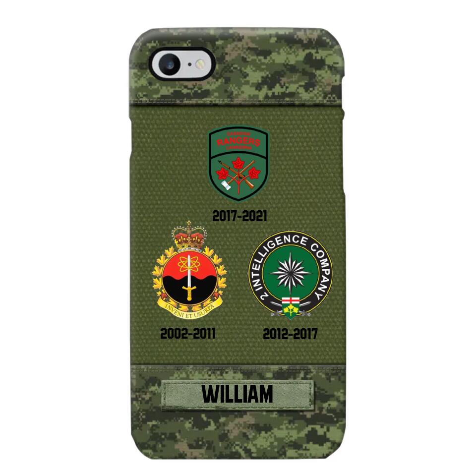 Personalized Canadian Soldier/ Veteran Logo Camo Phonecase Printed 23MAR-DT08