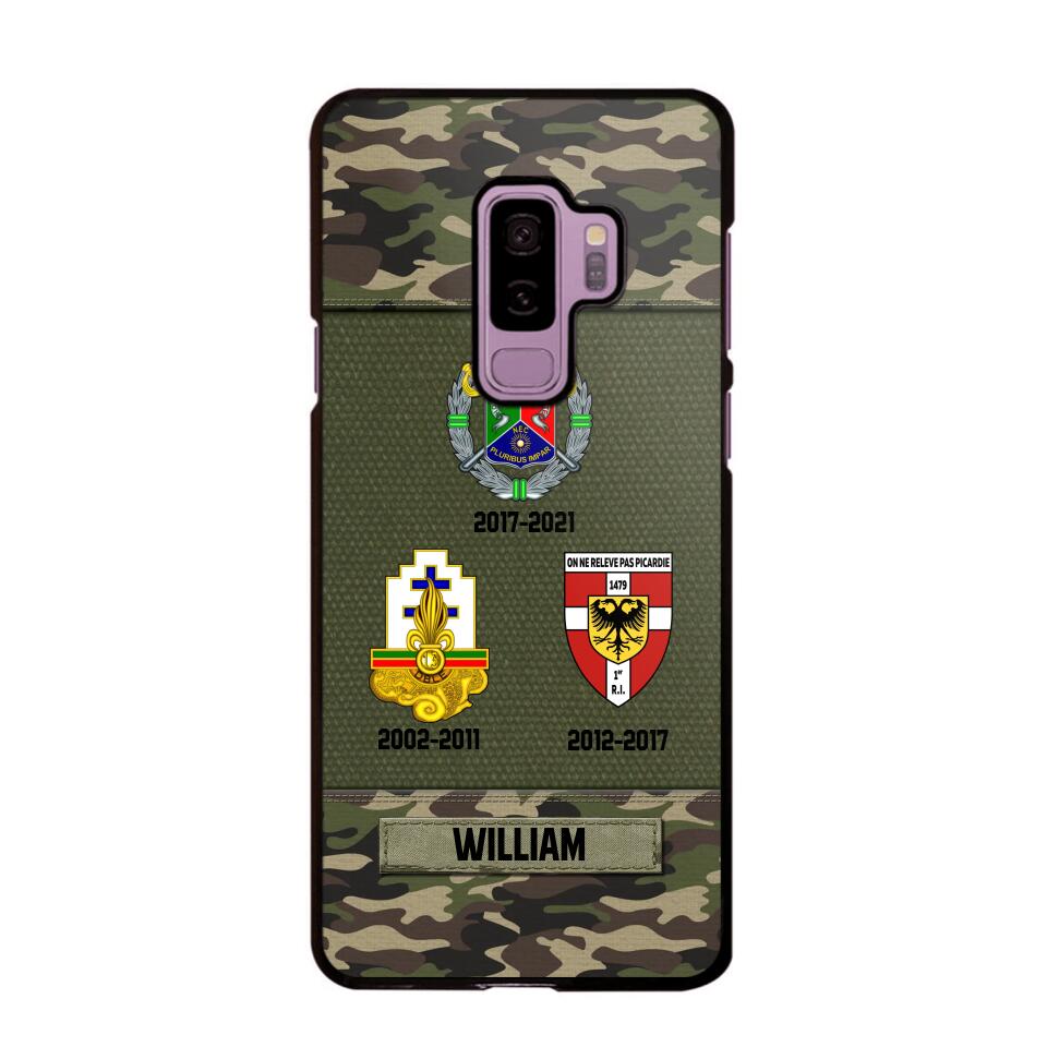 Personalized French Soldier/ Veteran Logo Camo Phonecase Printed 23MAR-DT08