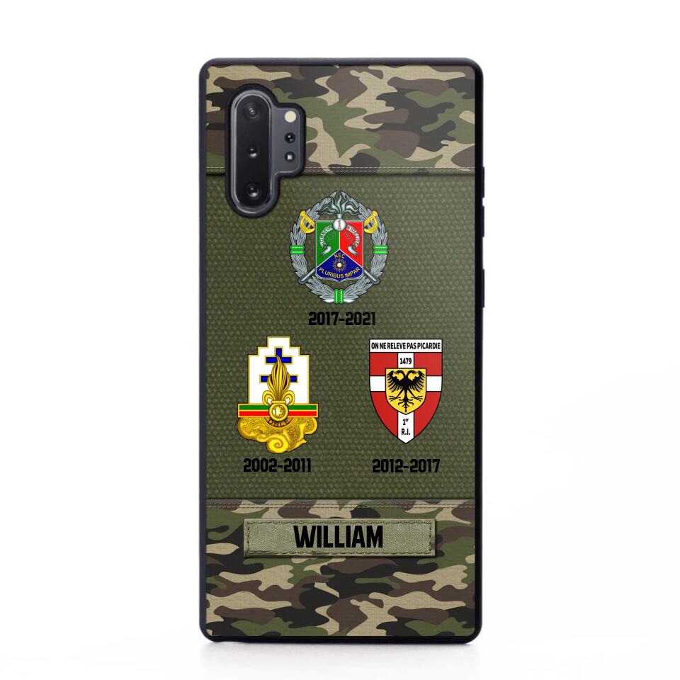 Personalized French Soldier/ Veteran Logo Camo Phonecase Printed 23MAR-DT08