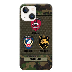 Personalized Swiss Soldier/ Veteran Logo Camo Phonecase Printed 23MAR-DT08