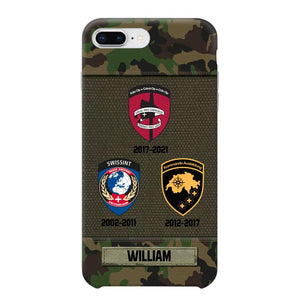 Personalized Swiss Soldier/ Veteran Logo Camo Phonecase Printed 23MAR-DT08