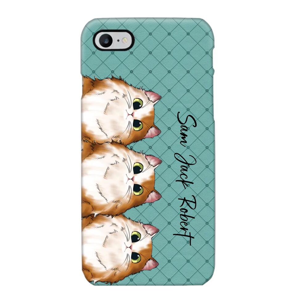 Personalized Cat Lovers With Colorful Background Phonecase Printed 23MAR-HQ10