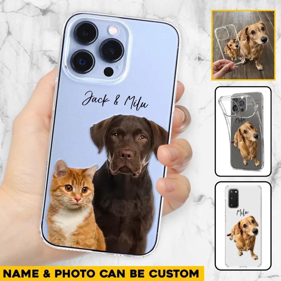 Personalized Upload Your Dog Cat Photo Dog Cat Lovers Silicon Phonecase 23MAR-HQ10