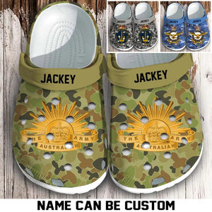 Personalized Australian Veteran/Soldier Unit Icon Clog Slipper Shoes Printed QTHQ1303