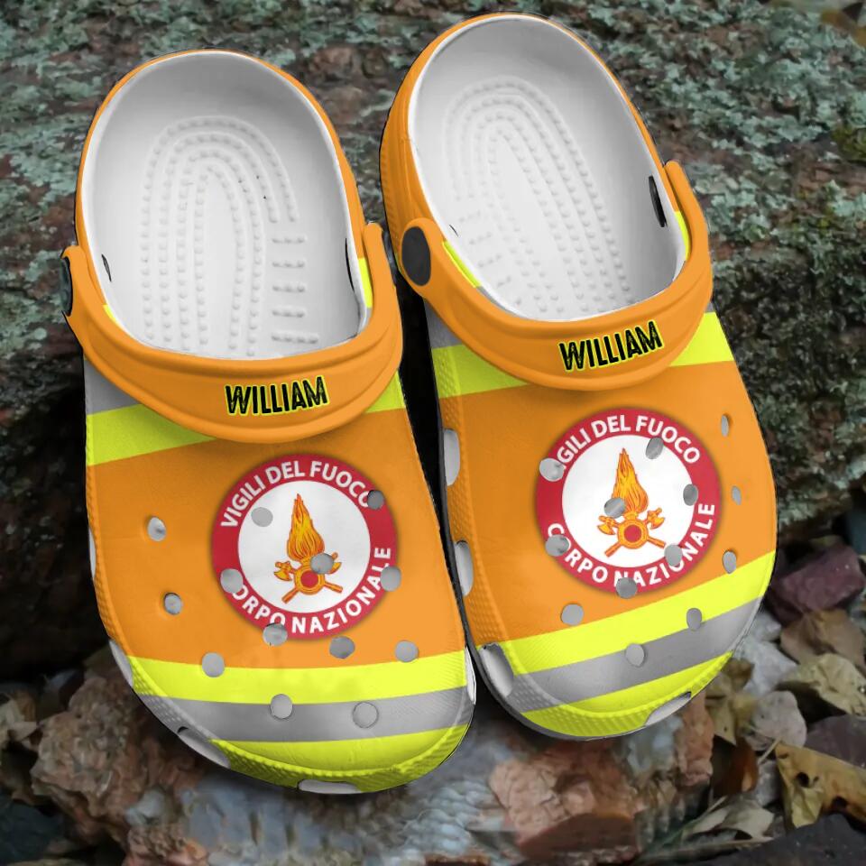 Personalized Italian Firefighter Logo Clog Slipper Shoes Printed 23MAR-DT13