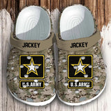 Personalized US Veteran/Soldier Unit Icon Clog Slipper Shoes Printed QTHQ1303