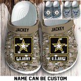 Personalized US Veteran/Soldier Unit Icon Clog Slipper Shoes Printed QTHQ1303