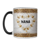 Personalized Grandma Aunt Mommy Kid Name Heart Hand Printed Accent Mug PNHQ1303