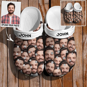 Personalized Upload Your Photo & Name Clog Slipper Shoes Printed QTDT1303