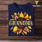 Personalized Grandma Aunt Mommy Nana Mimi Sunflower Kid Name Tshirt Printed 23MAR-HQ14