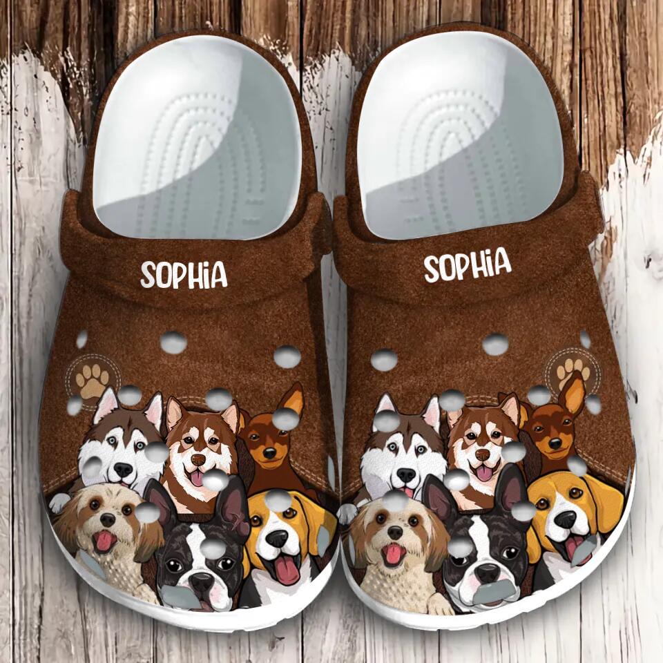 Personalized Dogs & Name Dog Lovers Gift Clog Slipper Shoes Printed 23MAR-HQ14