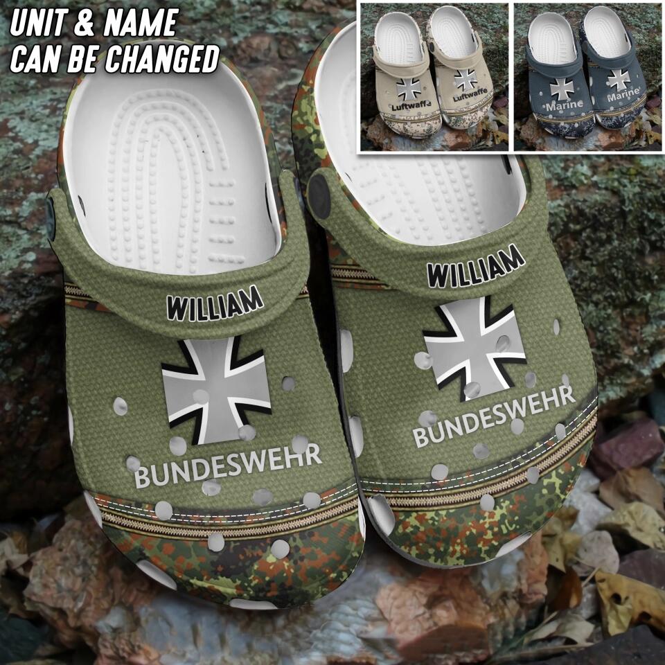 Personalized German Veteran/Soldier Icon & Name Clog Slipper Shoes Printed 23MAR-DT14