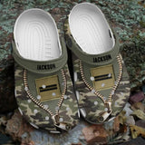 Personalized France Veteran/Soldier Rank Camo & Name Clog Slipper Shoes Printed 23MAR-DT15